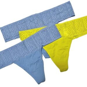 Aerie Women’s Panties Bundle of 3 Thongs, Lace and Cotton size XXL